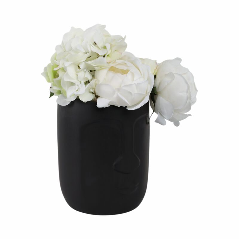 6" Face Vase, Black