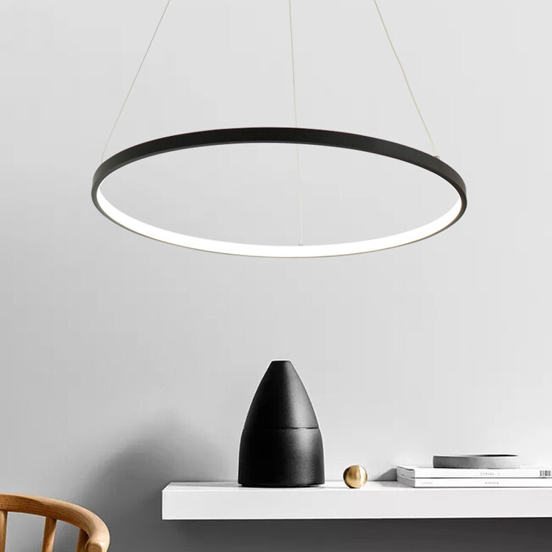 32 inch Circle Chandelier Round Kitchen Island Pendant Remote Dimmable image number 5