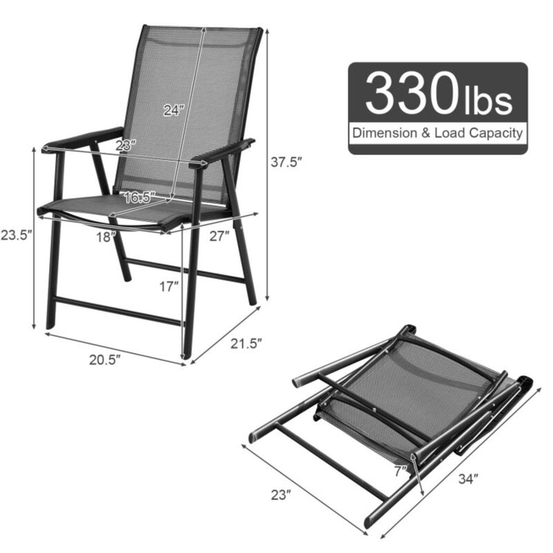Hivvago 4-Pack Patio Folding Chairs Portable for Outdoor Camping