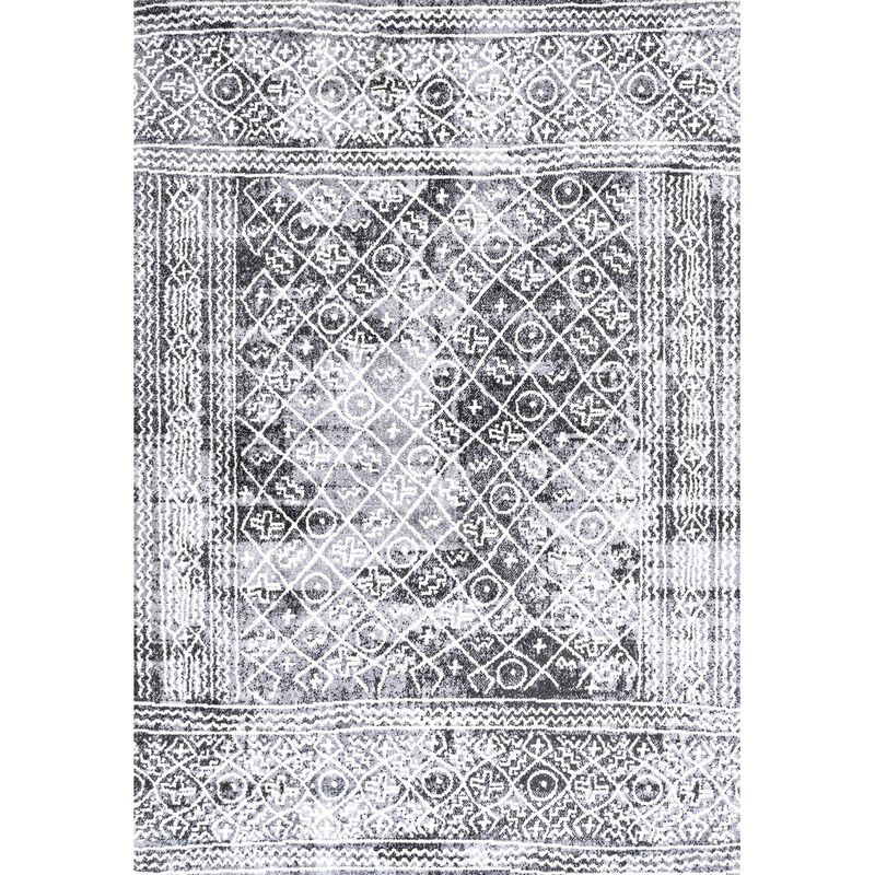 Iften Moroccan Geometric Distressed Area Rug