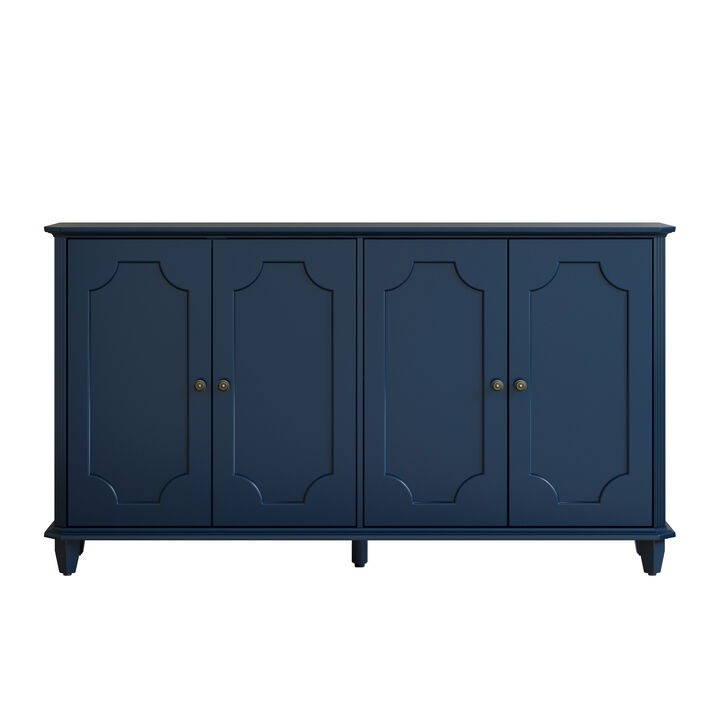 Farmhouse Sideboard Buffet Cabinet, 4 Door Vintage Storage Credenza, Wide Closed Storage Accent Console Cabinet