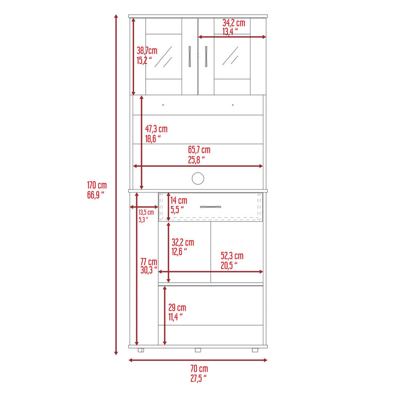 Hopkins 1-Drawer 3-Shelf Pantry Cabinet White
