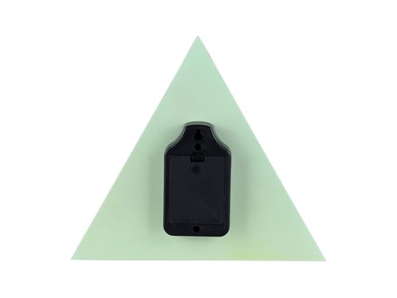 Triangle Mdf Wood Minimalist Green Pack Wall Clock 30 Cm Modern image number 2