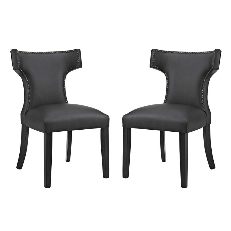 Curve Dining Side Chair Vinyl Set of 2 image number 0