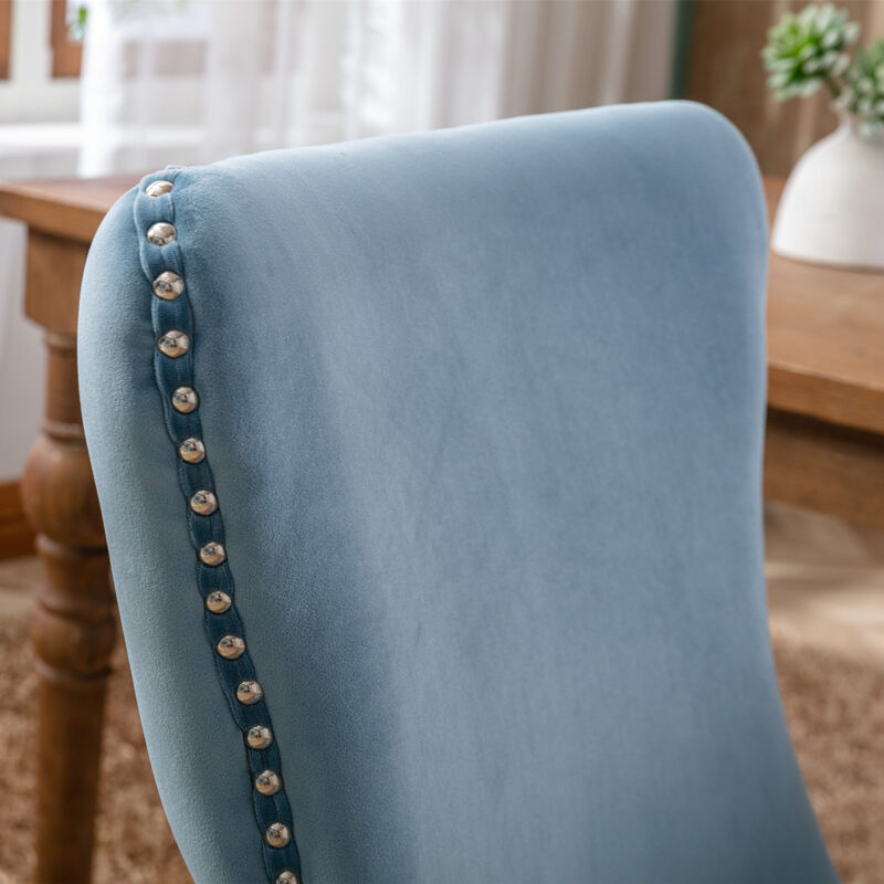 Streamdale Set of 2 Light Blue Wingback Dining Chairs