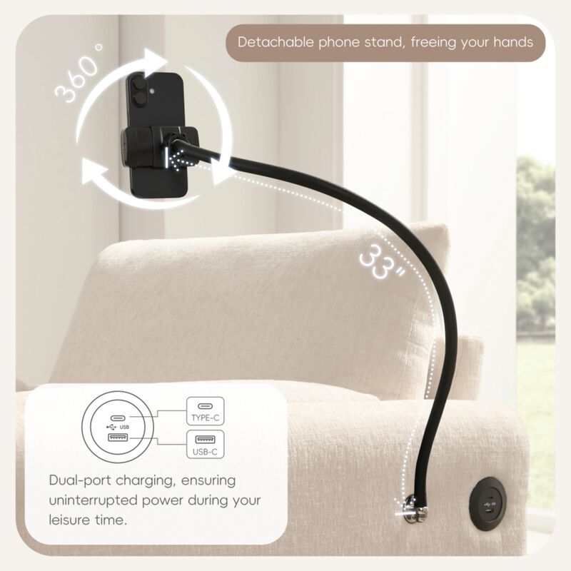 Kiple Modern Chenille Accent Chair & Ottoman Set image number 2