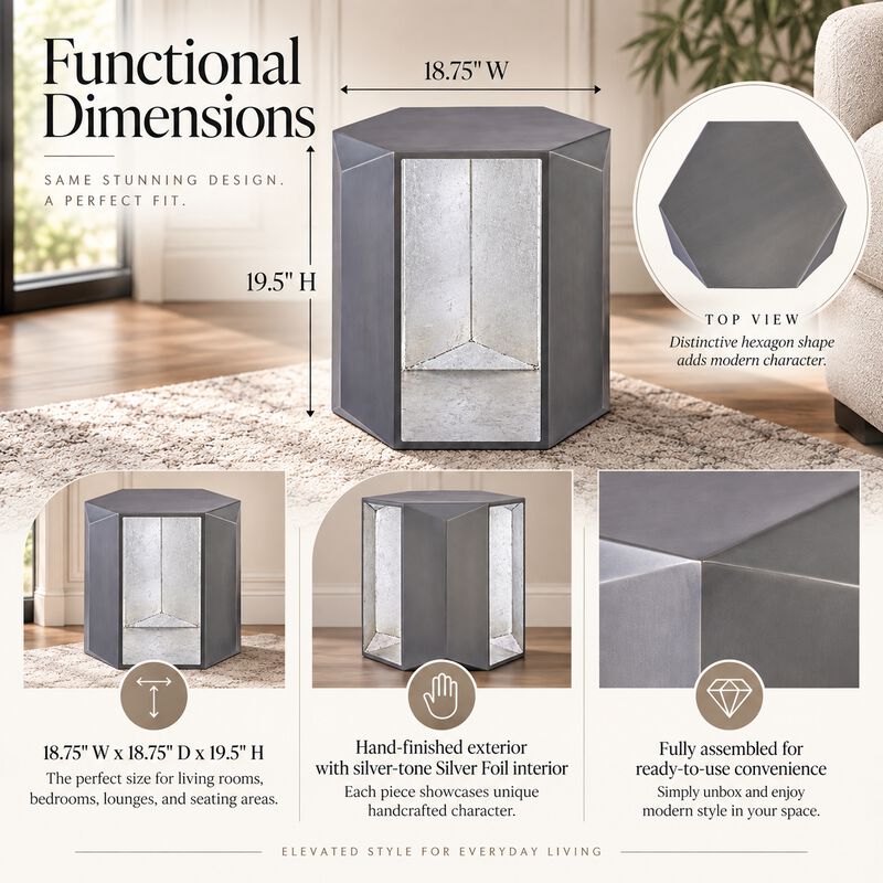 Marovenne Hexagon End Table image number 4