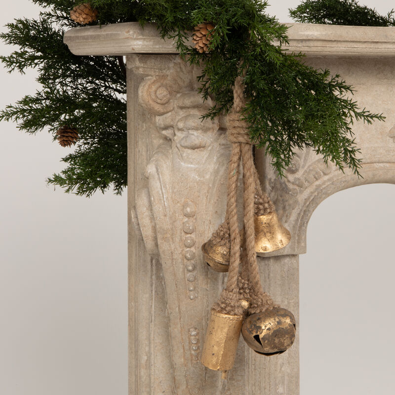 Decorative Metal Bells in Various Shapes on Jute Rope Hanger image number 1
