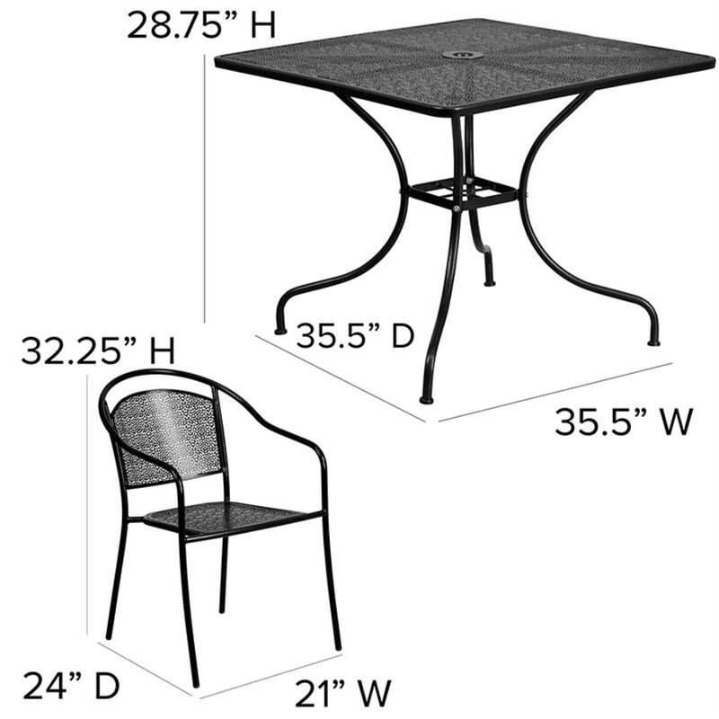 35.5SQ Gold Patio Table Set image number 1