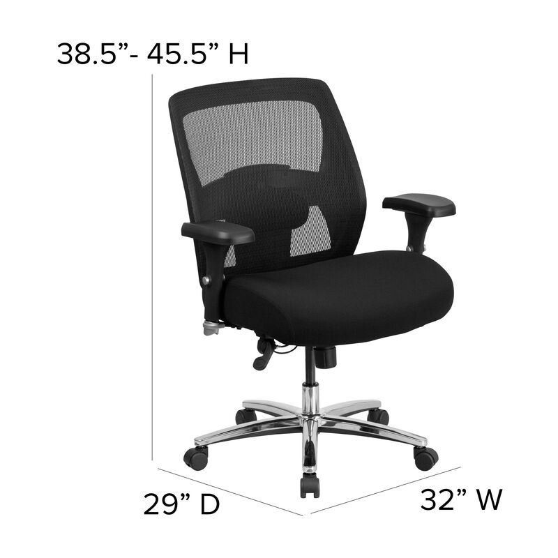 Flash Furniture 500 lb. Rated Black Mesh Executive Office Chair with Ratchet Back image number 6