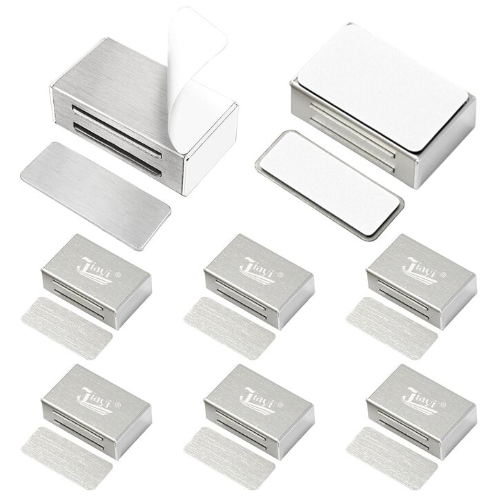 Jiayi Cabinet Magnets Adhesive 8 Pack Magnetic Cabinet Door Catches, Cabinet Magnetic Latch Kitchen Magnetic Catch for Cupboard