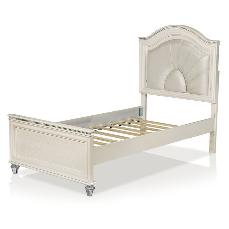 Full Bedroom Set, Pearl White, 2 Piece Set with Nightstand image number 3