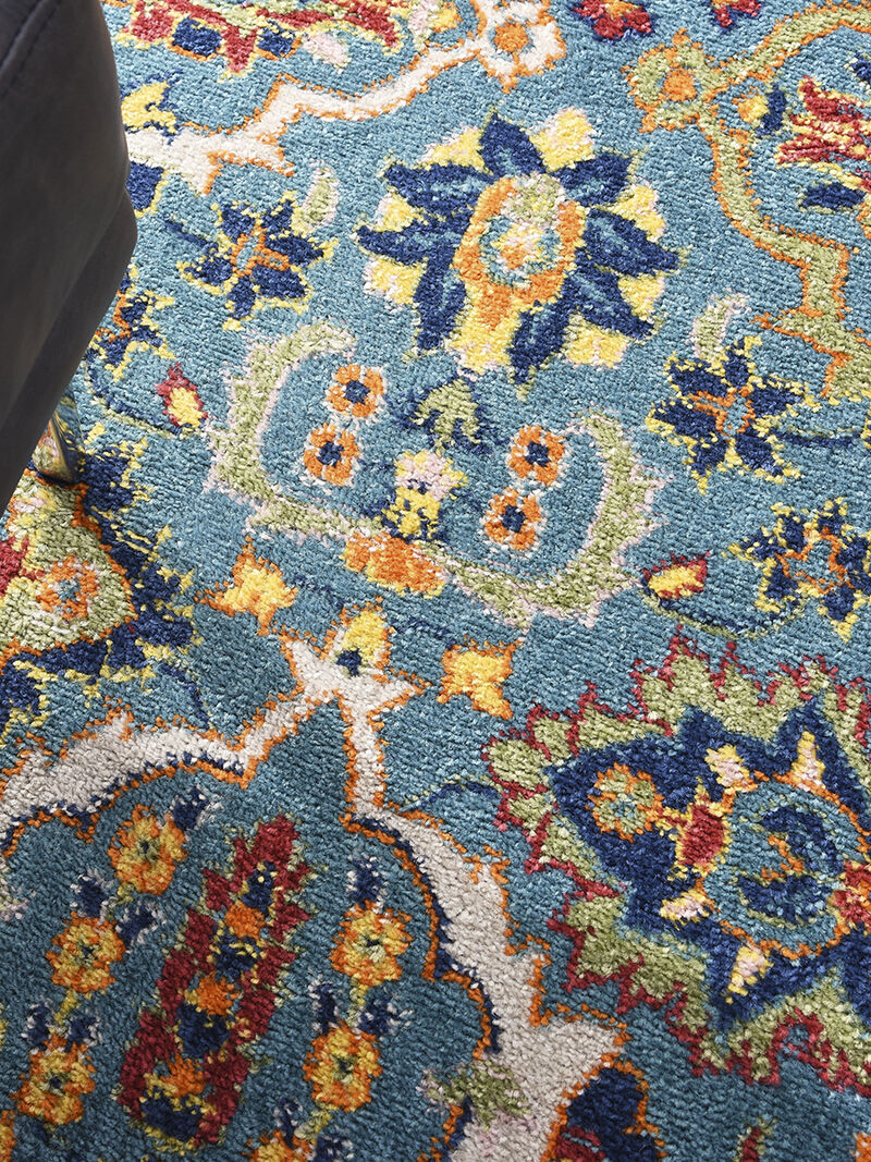 Allur ALR03 Turquoise/Ivory 3' x 5' Rug