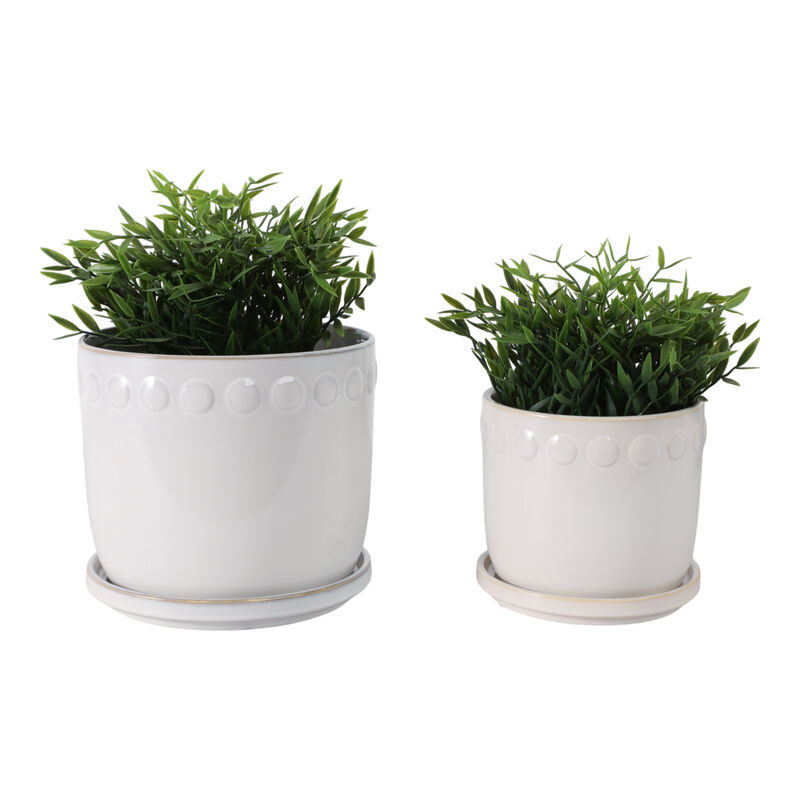 Bubble Trim Planters with Saucer