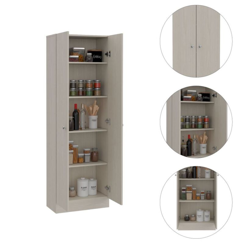 Buxton Rectangle 2-Door Storage Tall Cabinet White Washed Oak image number 7
