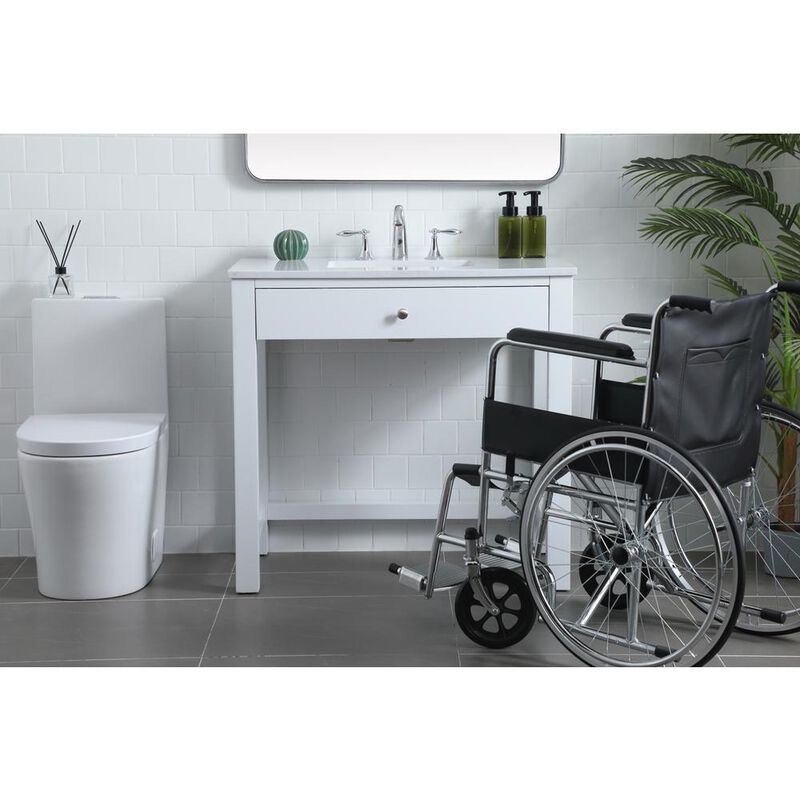 Elegant Kitchen and Bath 36 Inch ADA Compliant Bathroom Vanity In White