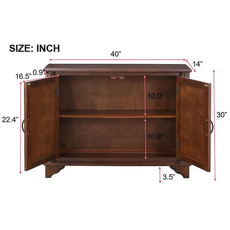 GOODSILO Retro Console Table with Adjustable Storage Shelf image number 2