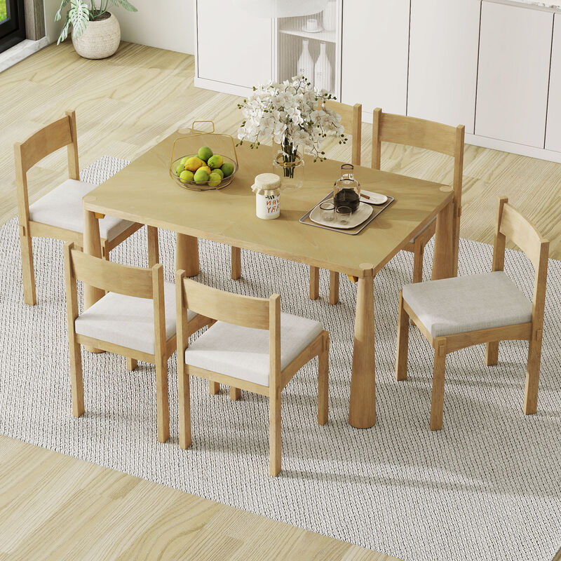Merax 7-Piece Retro Dining Table Set for 6