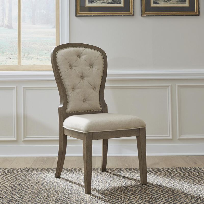 Liberty Furniture Uph Tufted Back Side Chair - Set of 2 Traditional Multi in Dusty Taupe image number 1