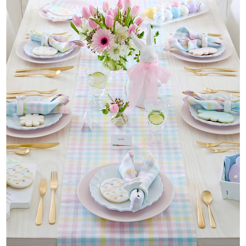 Christmas Linen Table Runner - Gingham Check, Solino Home