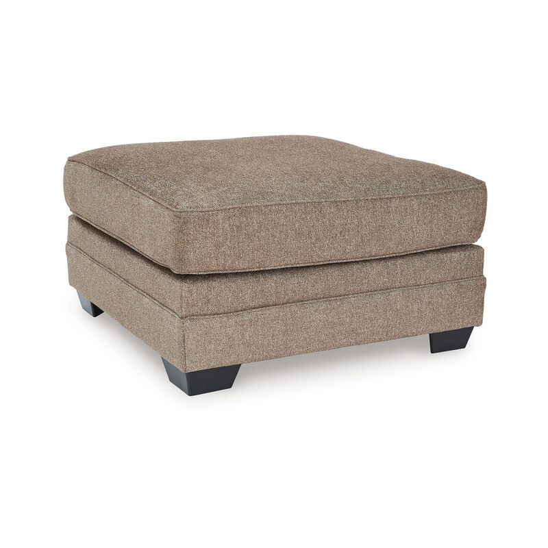 Sylvie Oversized Square Ottoman, Foam Nutmeg Brown Polyester, 37 Inch - Benzara