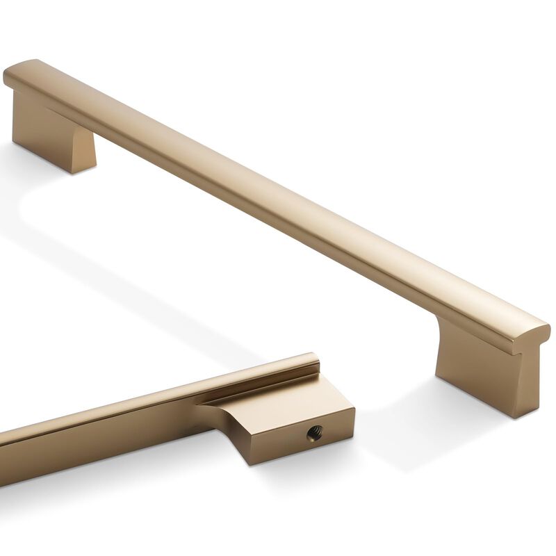 Amasideca 10 Pack Champagne Copper Pulls 7-1/2 Inch Hole Centers Kitchen Cabinet Handles Champagne Drawer Pulls Cabinet Hardware