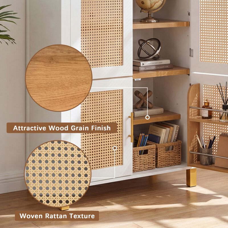 Arched Rattan Door Storage Cabinet image number 6