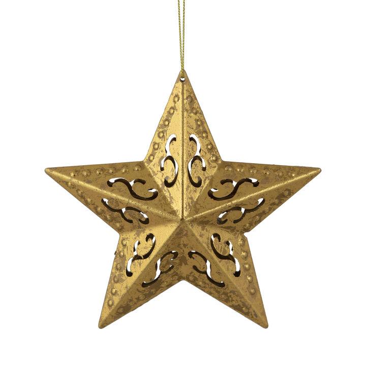 5.75" Gold Filigree Star Christmas Ornament