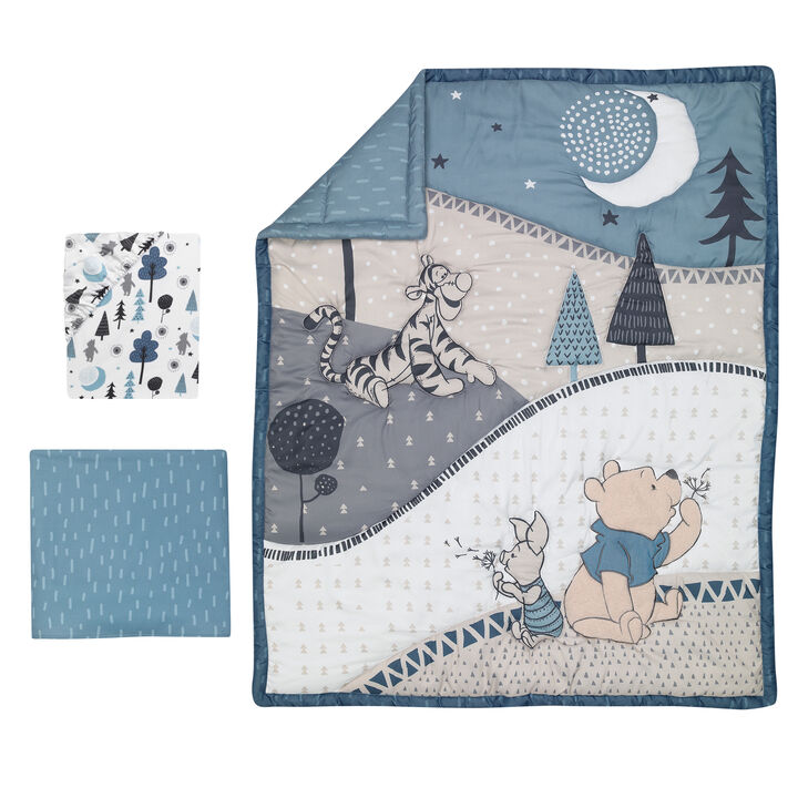 Disney Baby Forever Pooh 3-Piece Baby Crib Bedding Set  by  Lambs & Ivy - Blue