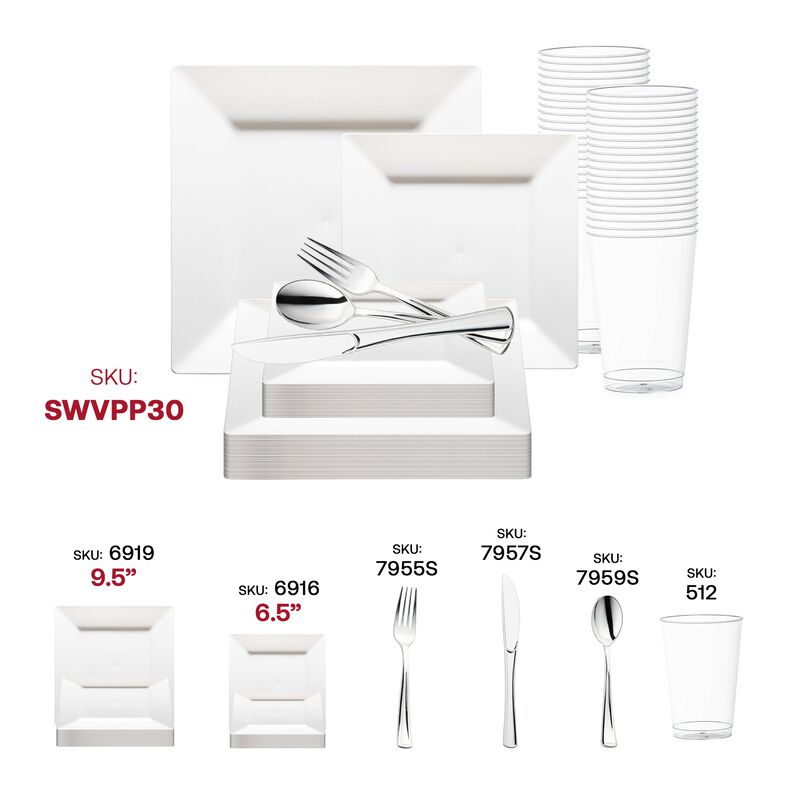 Square Plastic Wedding Value Set (30 Sets) image number 5