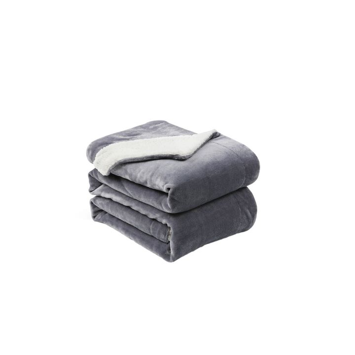 L'baiet Modern Indoor Sherpa King Rectangle Blanket 108"x90" 100% Polyester