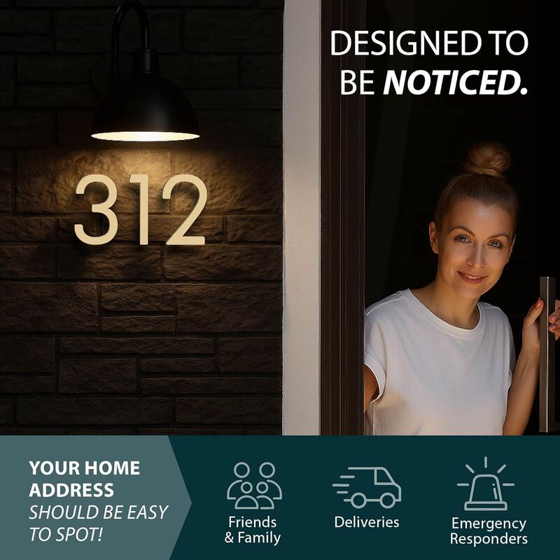 Mega Handles Outdoor House Numbers | Wall Mounted Metal Numbers for Address