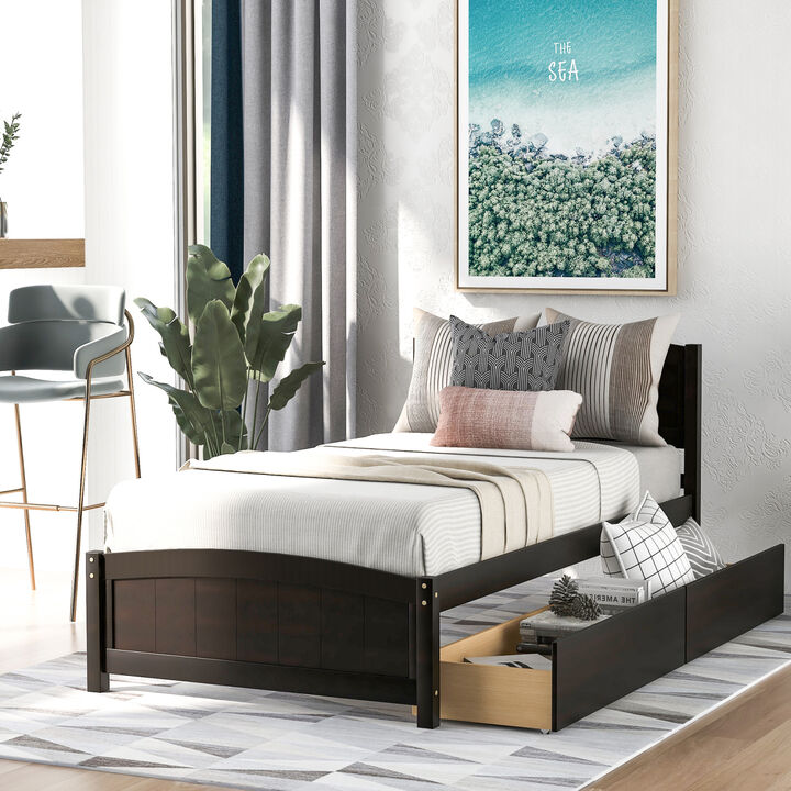 Streamdale Twin Size Platform Bed With Two Drawers