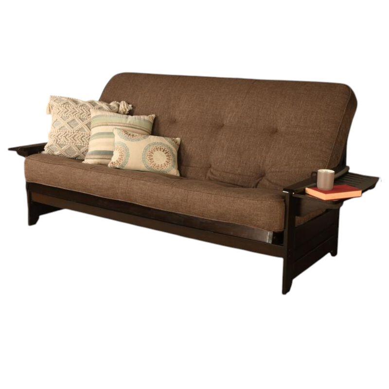 Phoenix Frame Queen-Espresso Finish-Linen Cocoa Mattress