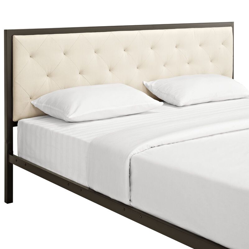 Mia Upholstered Tufted Platform Bed image number 5