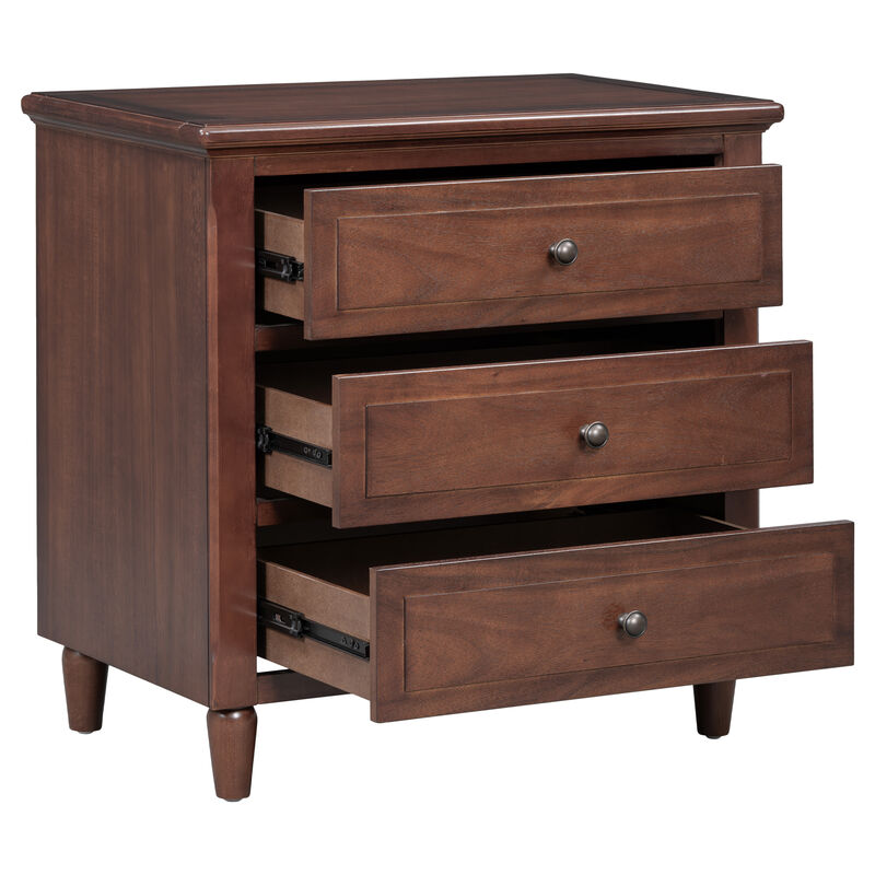 Merax Classic 3-Drawer Nightstand Storage Wood Cabinet