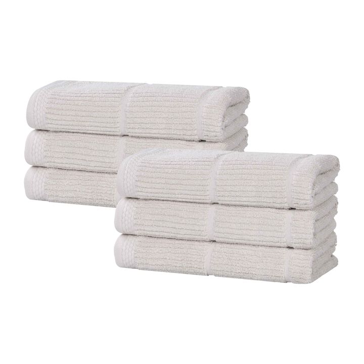 Soft Hand Towels Set of 6 in Smart Twist Viscose Cotton Blend