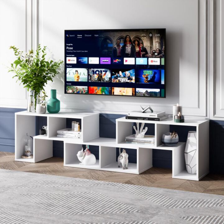 Hivvago 3 Pieces Console TV Stand for TV with Shelves