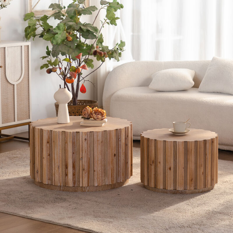 Smiful Round Coffee Table Set of 2 image number 1