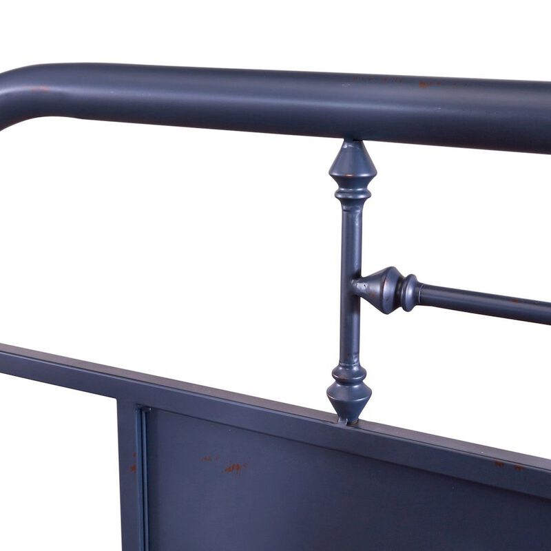 Liberty Furniture Vintage Series Queen Metal Bed- Navy in Distressed Metal image number 4
