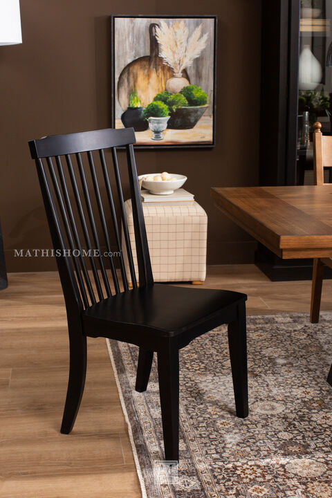 Chadworth Black Slat Back Side Chair