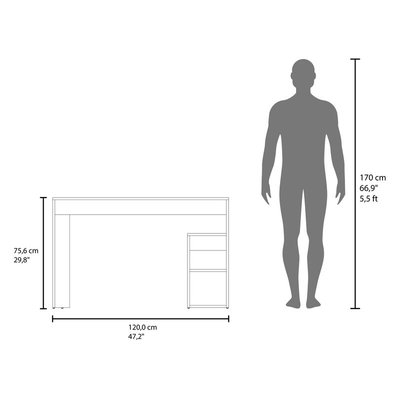 Benson Desk, 3 Shelves, Light Pine