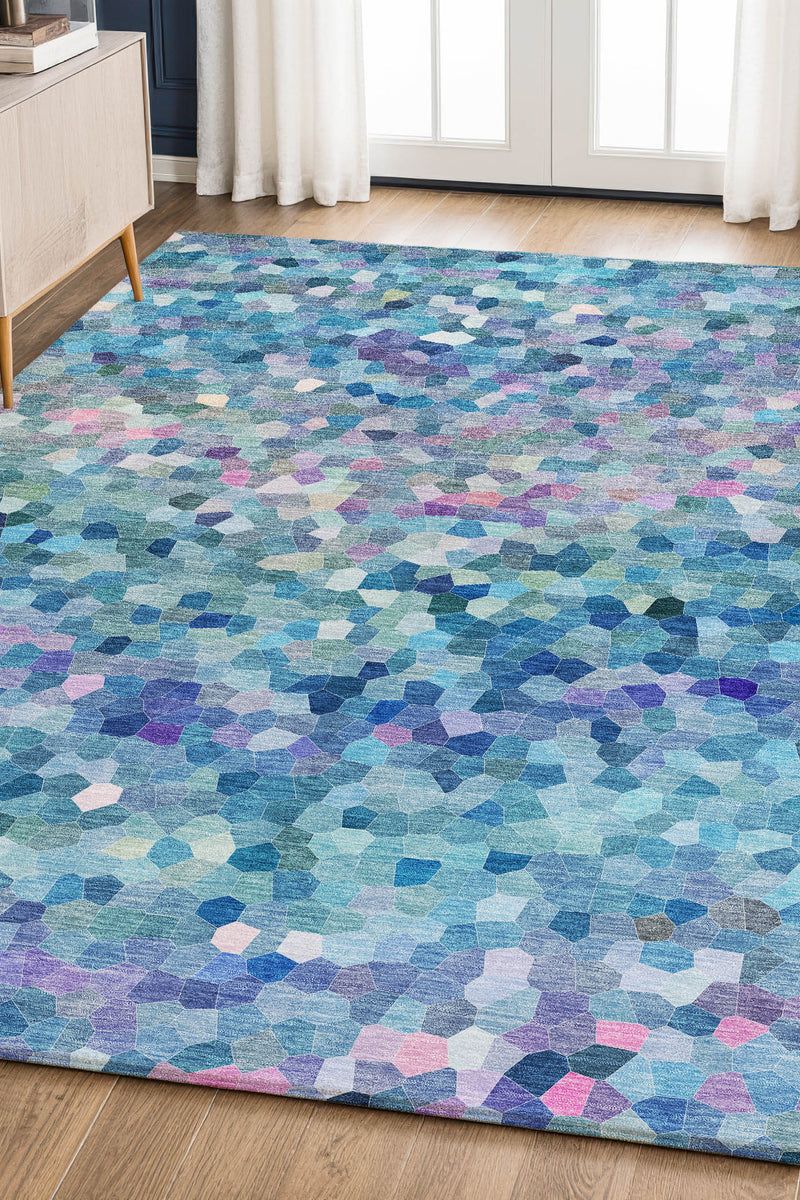 Kaleidoscope KL1 Turquoise 9' x 12' Rug image number 1