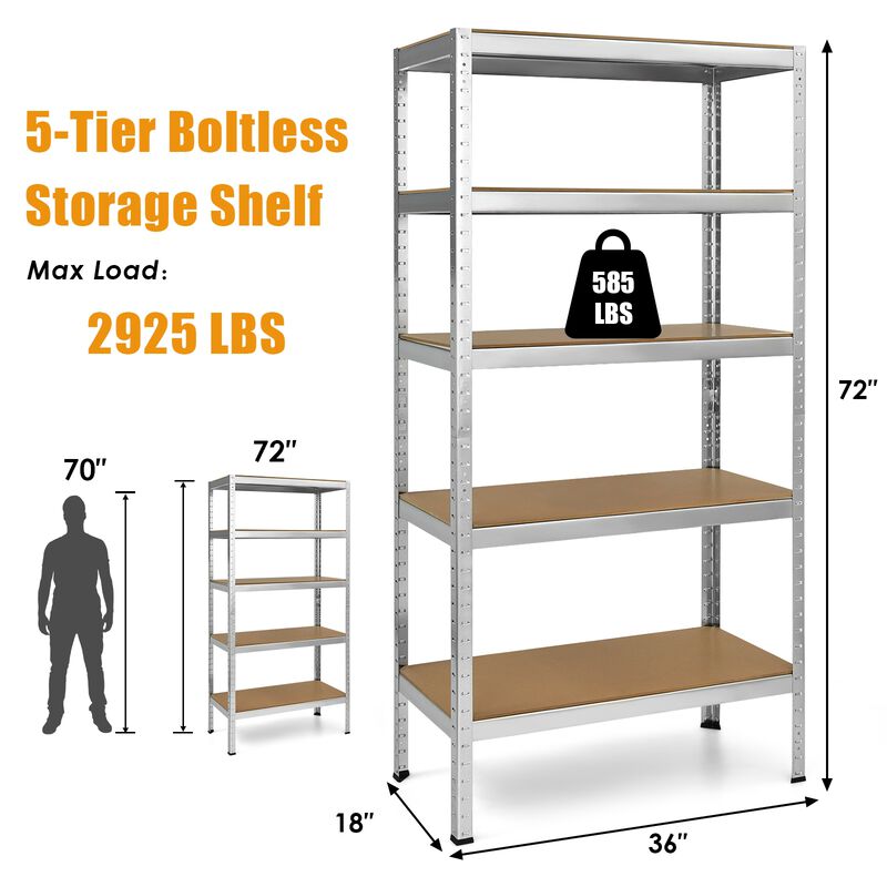 Heavy Duty 5-Tier Steel Storage Shelving Unit &ndash; Adjustable Garage & Warehouse Rack