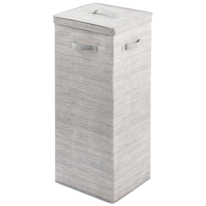 mDesign Tall Gift-Wrapping Paper Storage Box with Handles + Removable Lid, Taupe