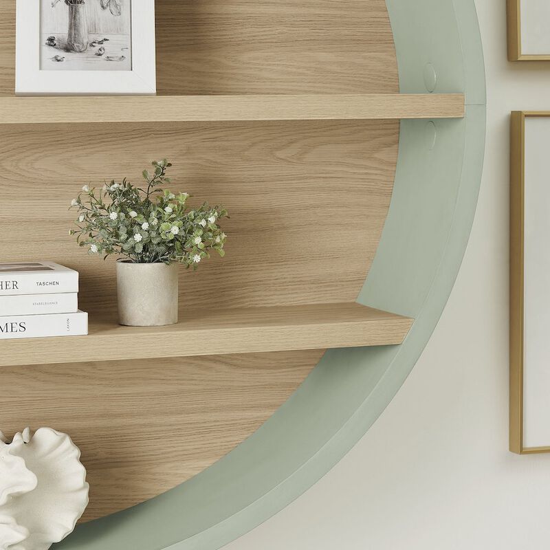 Romy 47" Round Wall Book Shelf image number 9
