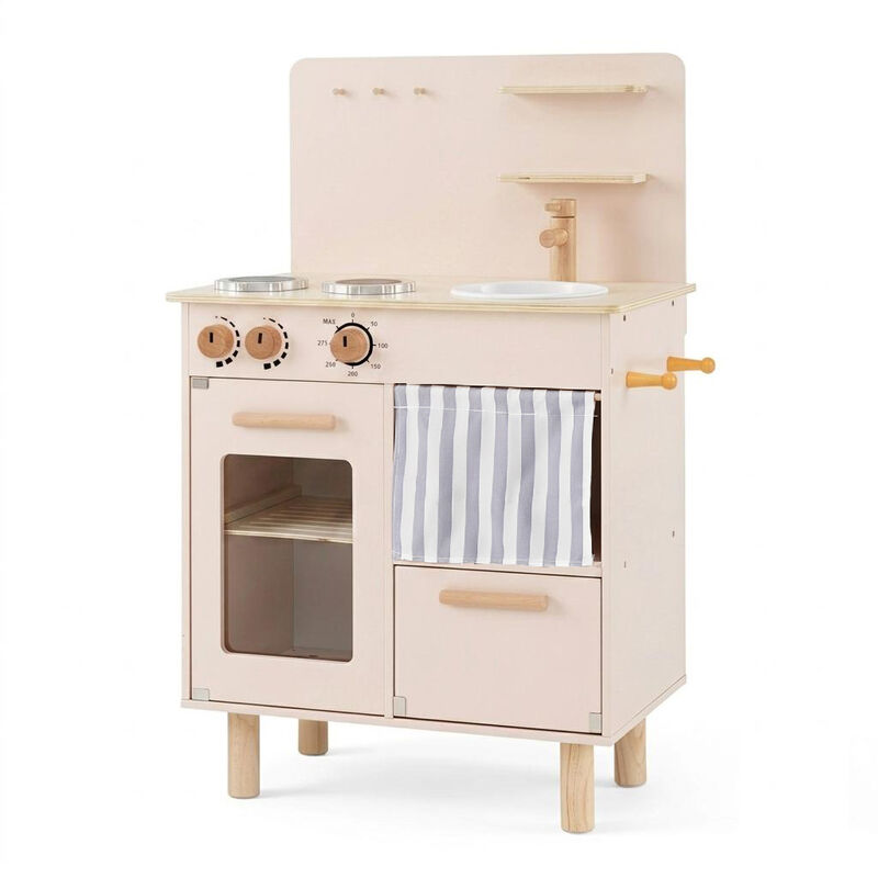 Kids Toddler Wooden Play Kitchen Set with Stove Sink Faucet image number 0