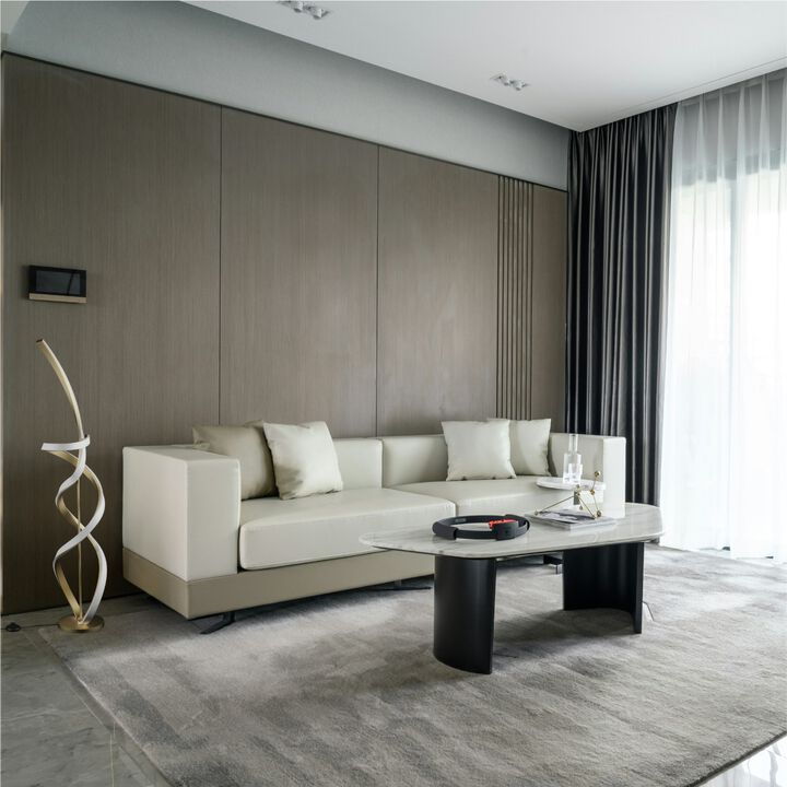 Golden Swirl 31W LED Floor Lamp 59 in. - 3000K Warm Glow- Stepless Dimming