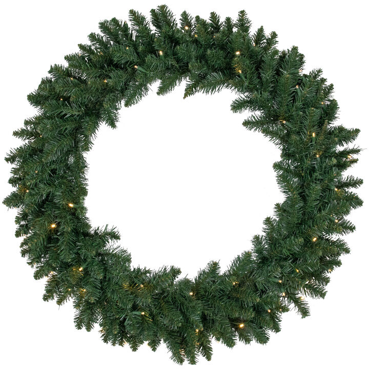 Pre-Lit Buffalo Fir Artificial Christmas Wreath - 36-Inch  Warm White LED Lights