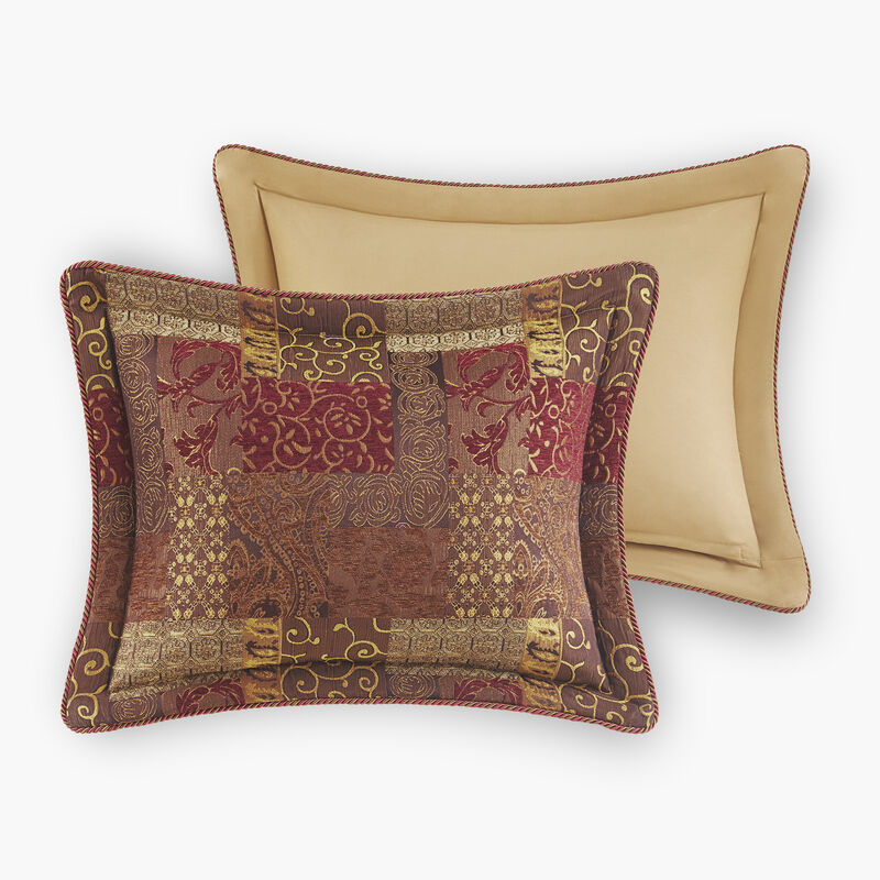 Gracie Mills Lange 4-Piece Patchwork Chenille Jaquard Comforter Set